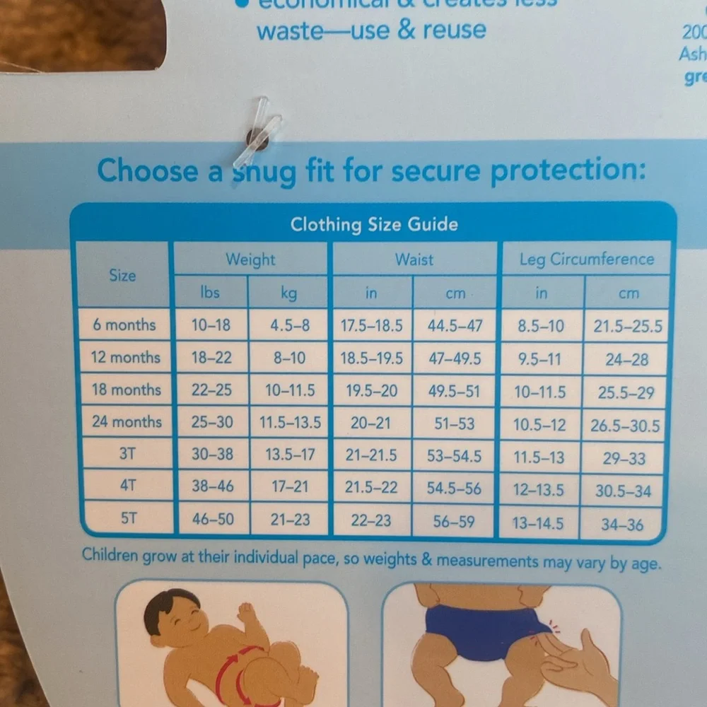 New with tags Boys Green Sprouts Swim Diaper Sz 12 and 6 months - Picture 5 of 9